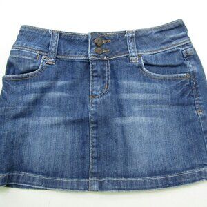 Guess Jeans Mini Skirt Womens 24 Blue Denim City Girl Chic Cottagecore Skater